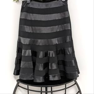 Joseph Ribkoff Stunning Black Panel Mesh Flare Jupe Skirt